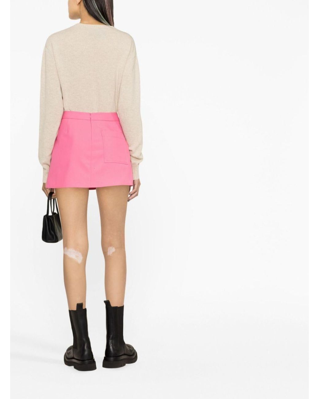 Palm Angels Pink Cotton Mini Skirt