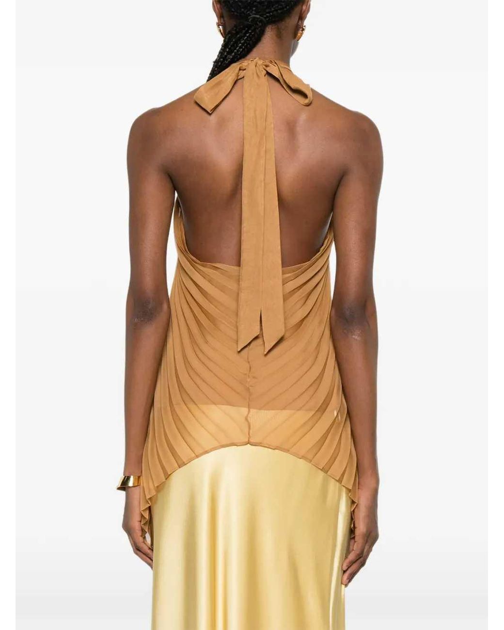 Max Mara Mxevalzer Top Met Plooien En Ring in het Brown