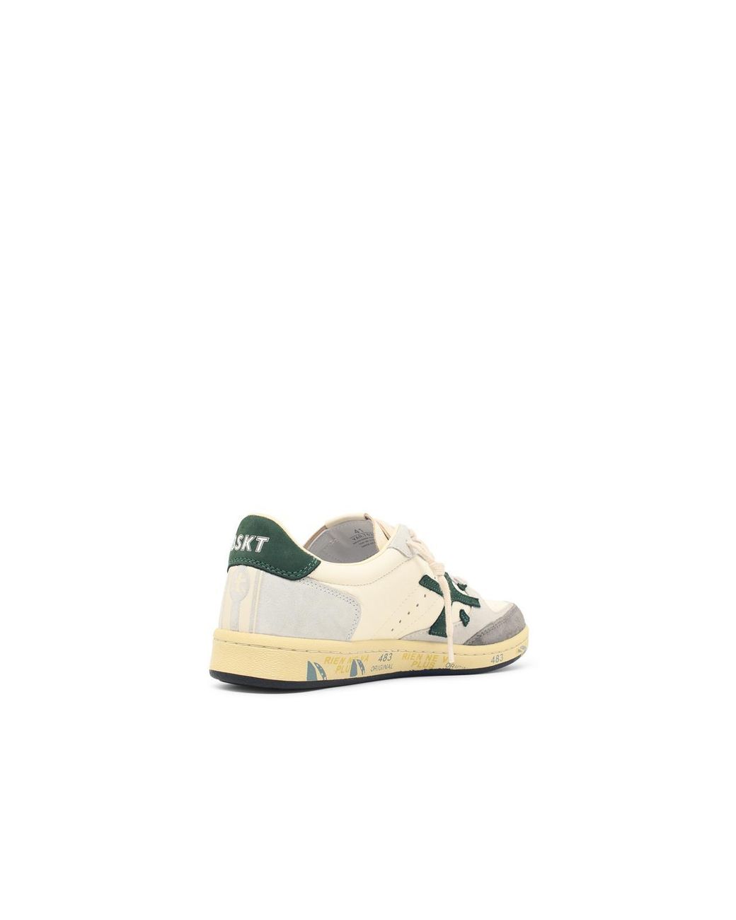 Premiata White Bskt Clay Leather Sneakers for men