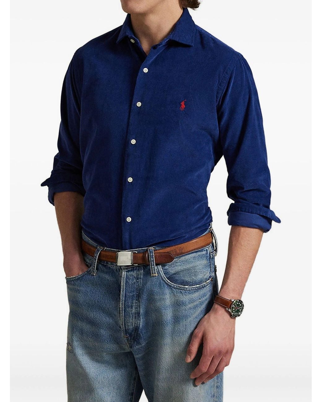 Polo Ralph Lauren Blue Long Sleeve Sport Shirt