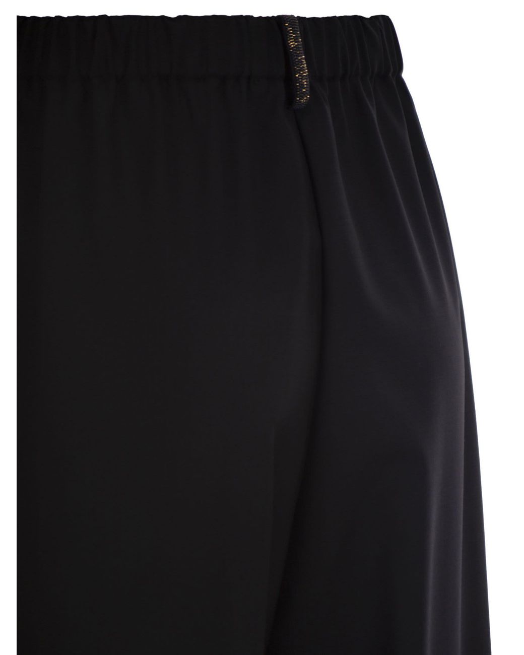 Fabiana Filippi Blue Wide-Leg Stretch Wool Trousers With Elasticated Waistband