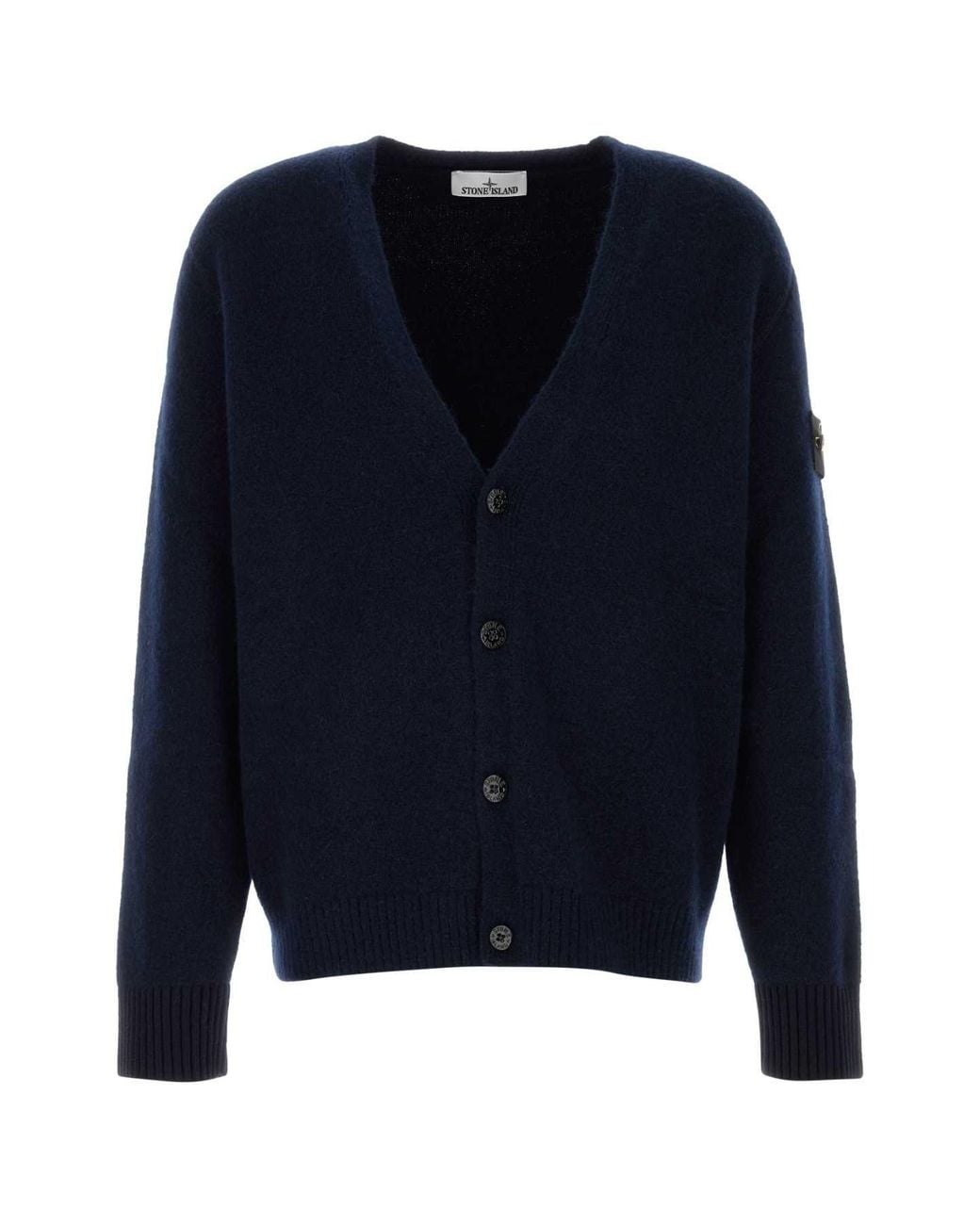 Stone Island Blue V Neck Cardigan