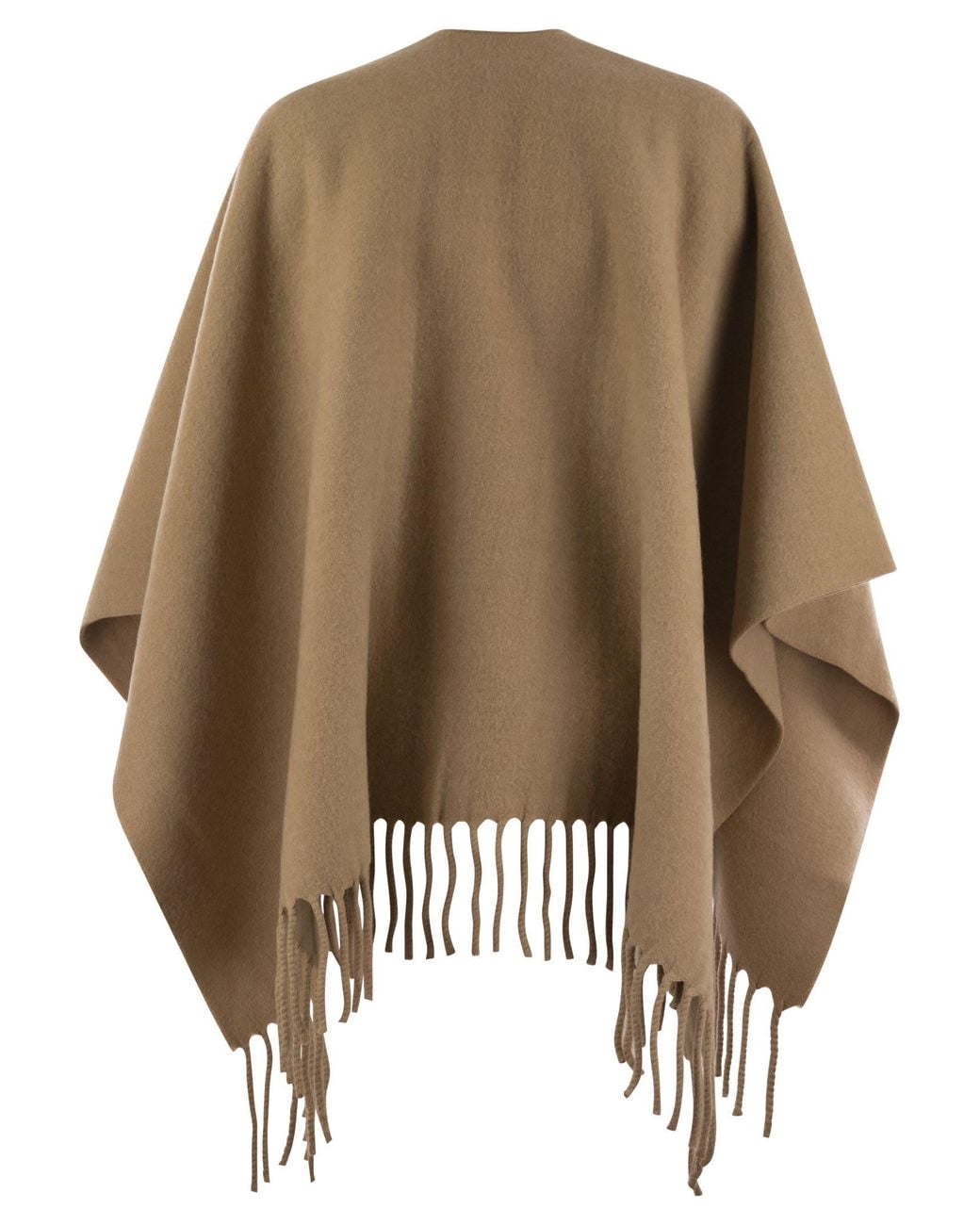 Fabiana Filippi Brown Wool Fringed Cape
