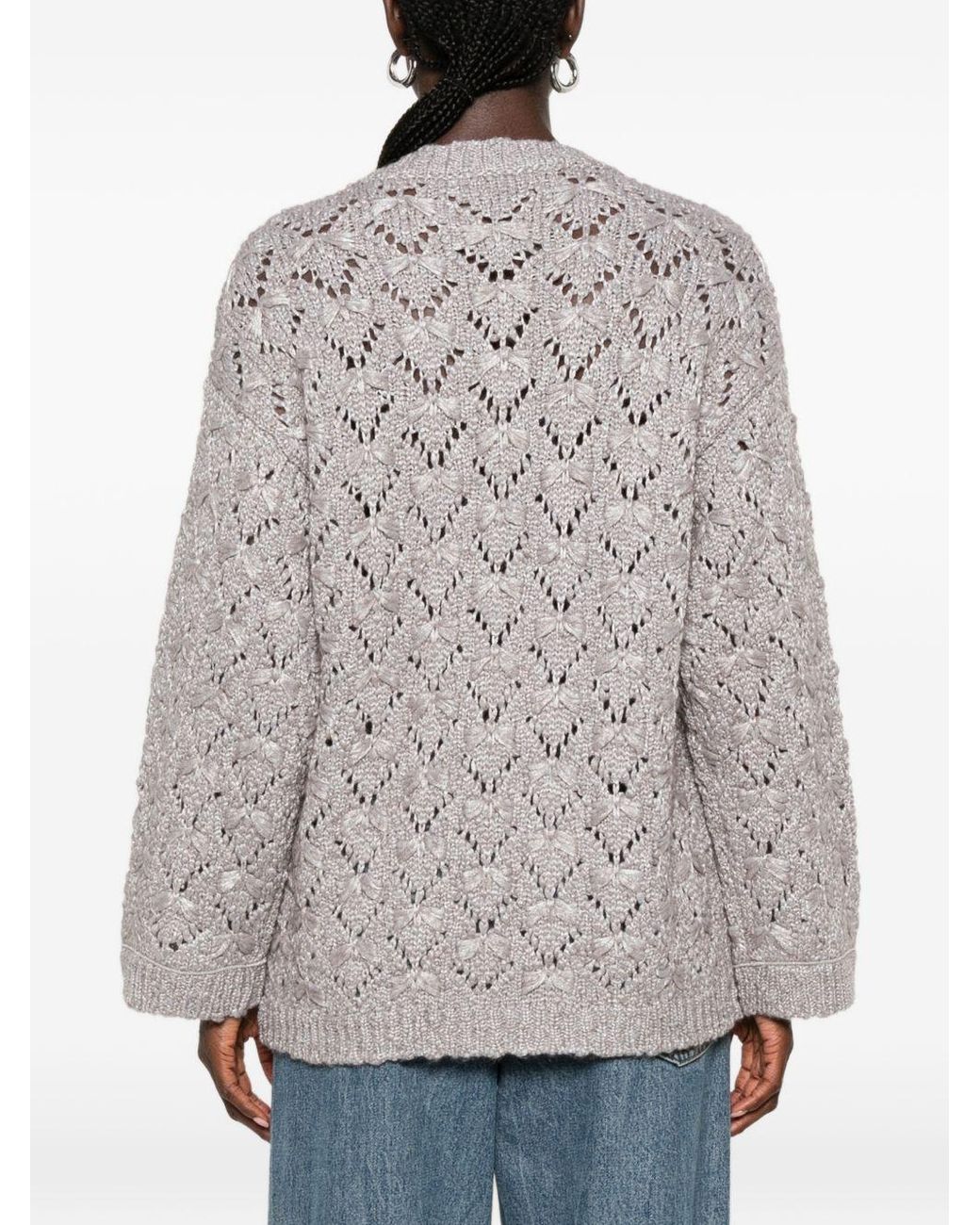 Fabiana Filippi White Wool Crewneck Sweater