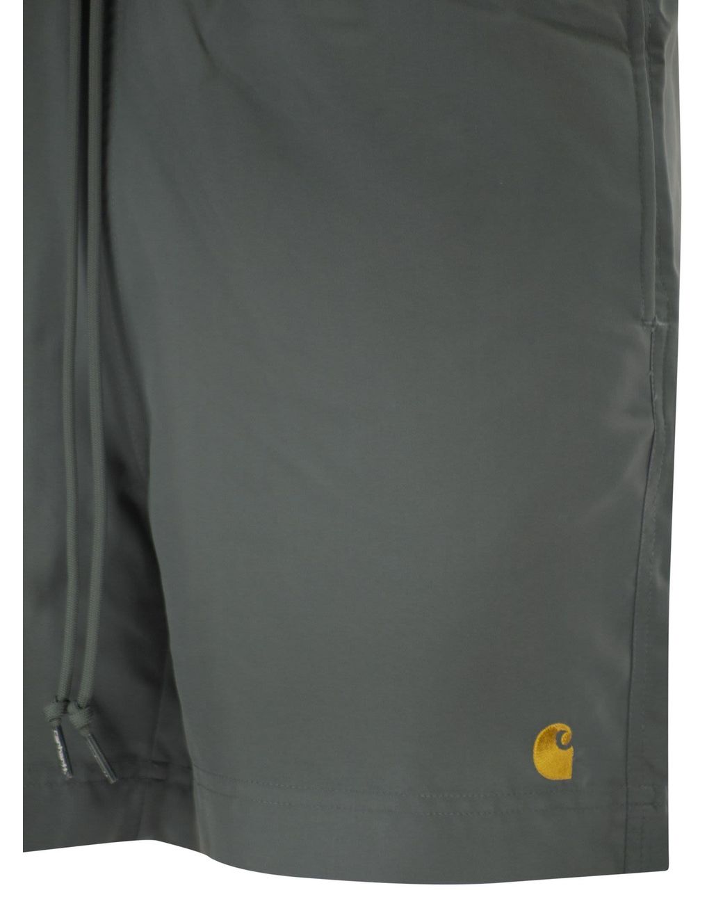 Carhartt Gray Beach Shorts With Logo