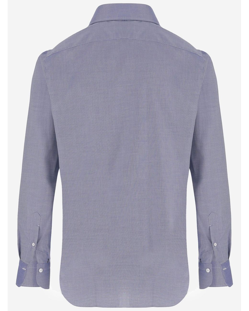 Finamore 1925 Blue Cotton Shirt