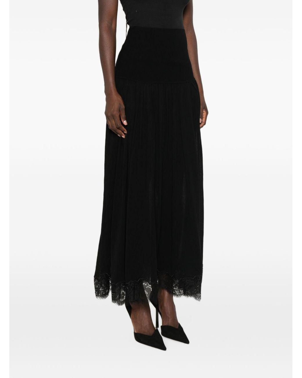 Zimmermann Black Valiant Lace Maxi Skirt