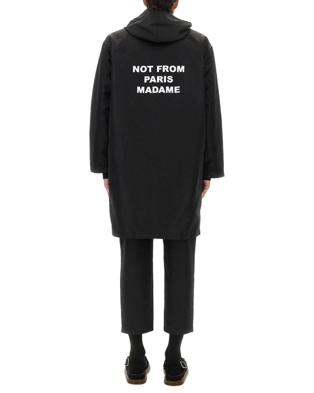Drole de Monsieur Black Hooded Parka for men