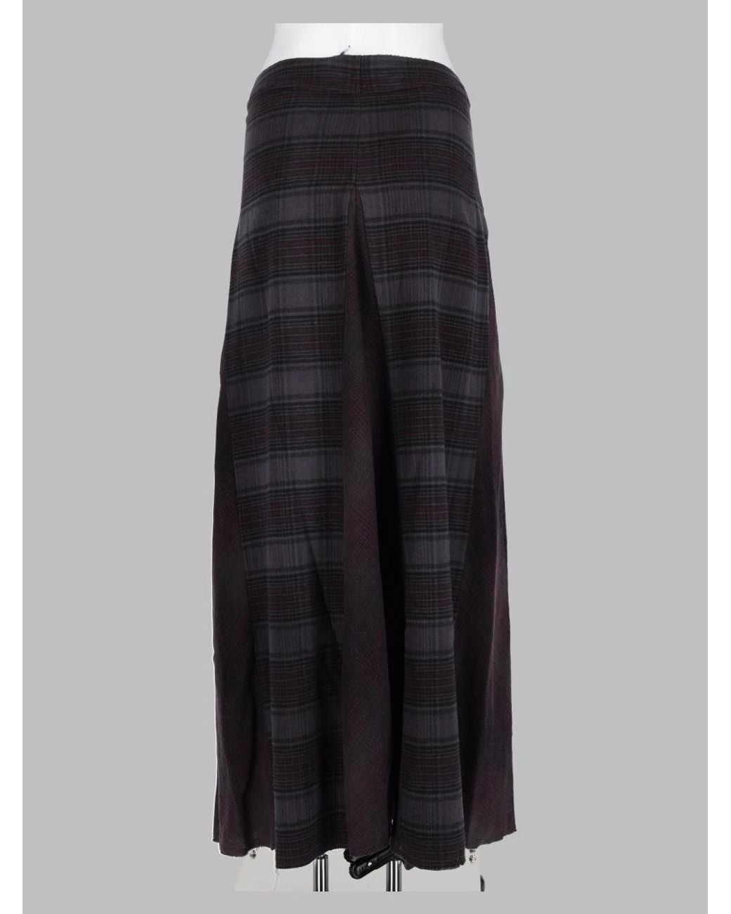 Our Legacy Black Dusty Merlot Check Flannel Skirt