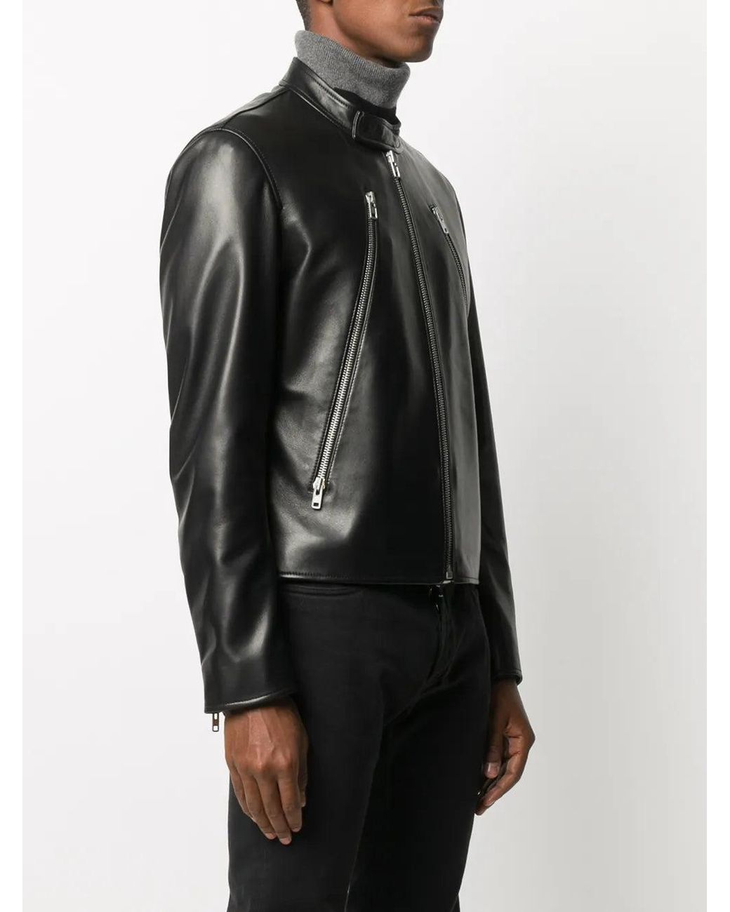Maison Margiela Black Lambskin Leather Coat for men