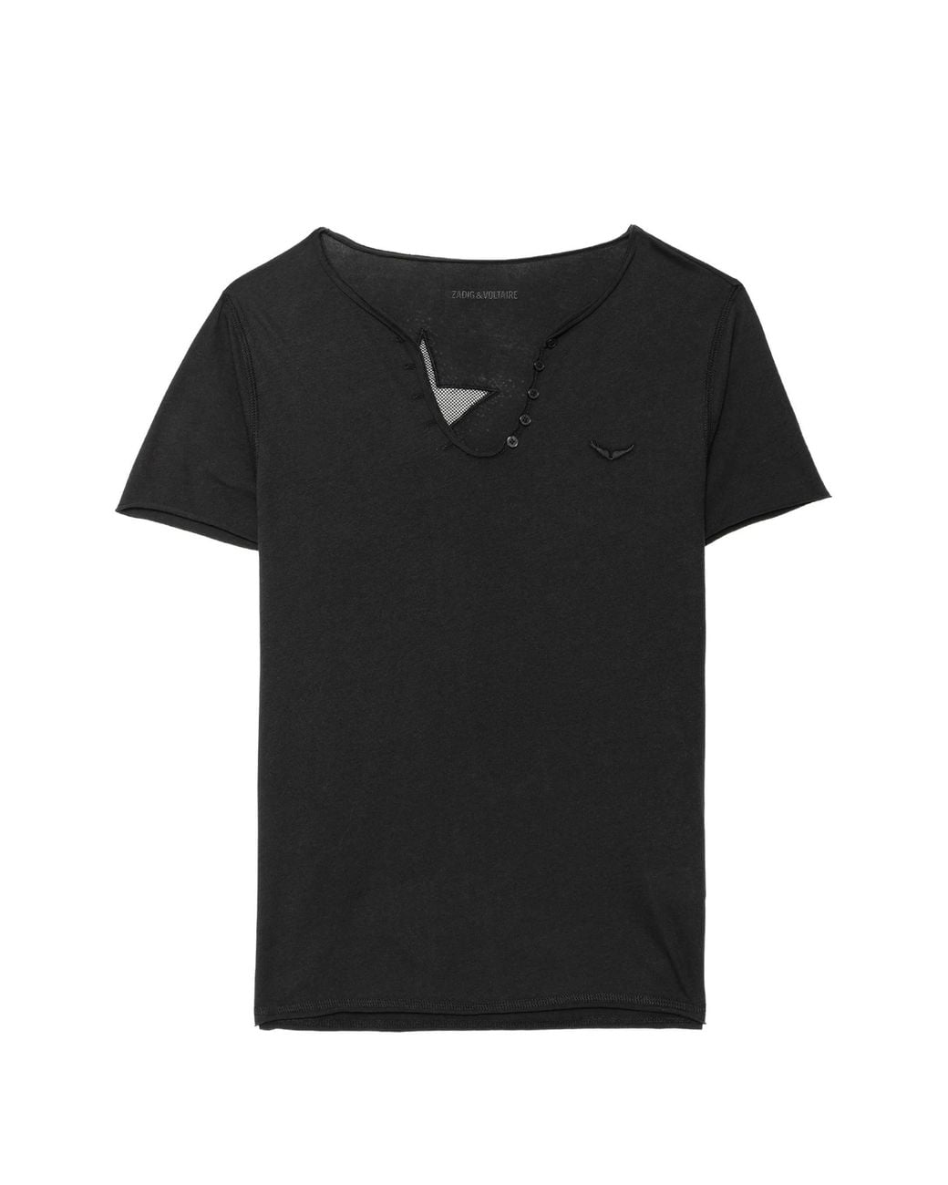 Zadig & Voltaire Black Tunisien Mc Cl Fishnet Strass
