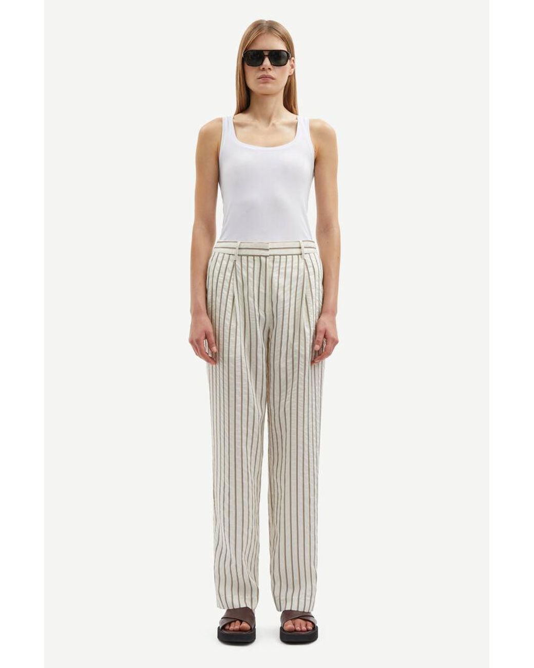Samsøe & Samsøe White Agneta Trousers