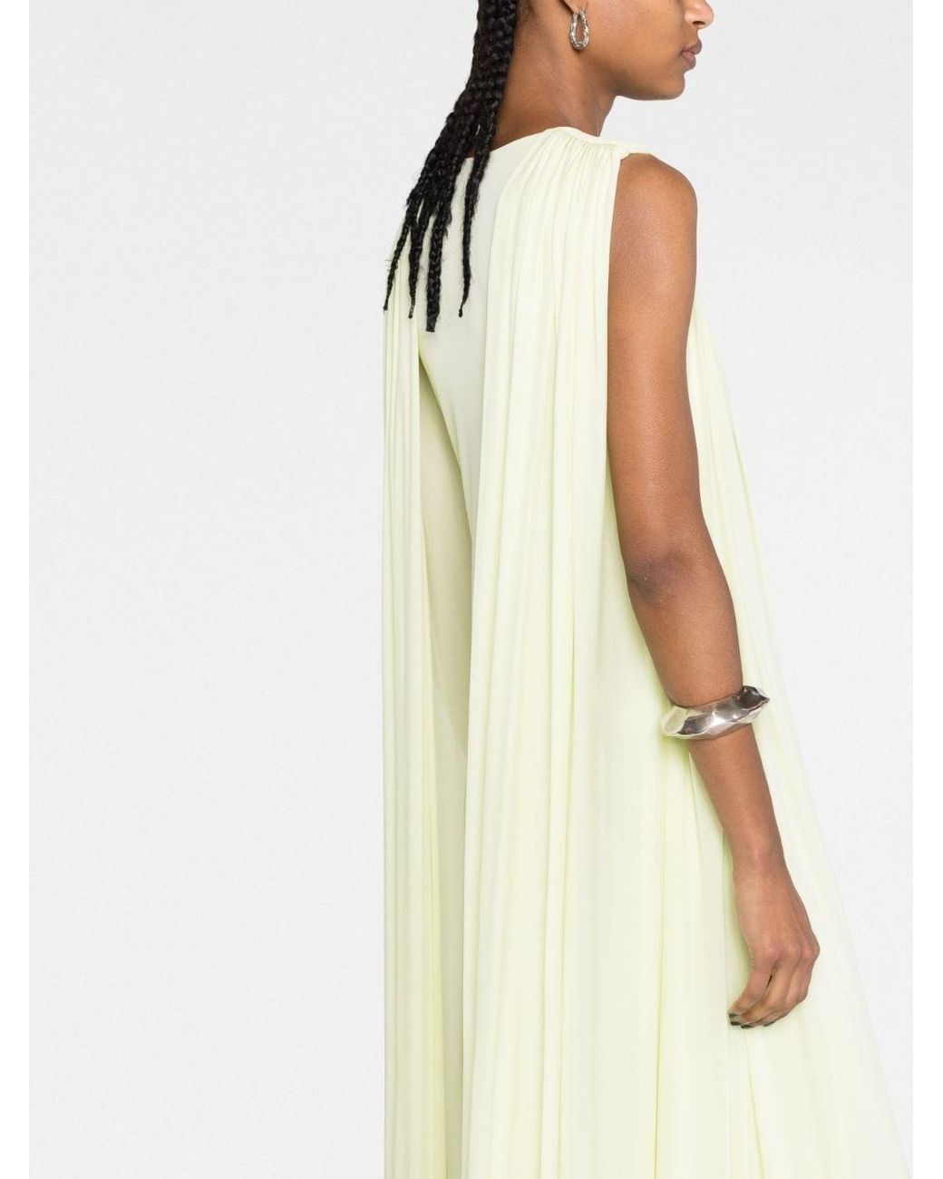 Jil Sander Gedrapeerde Maxi-Jurk in het Yellow