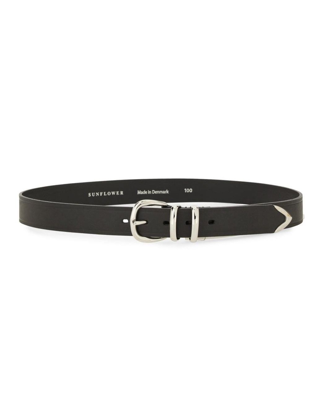 sunflower Black Leather Belt for men