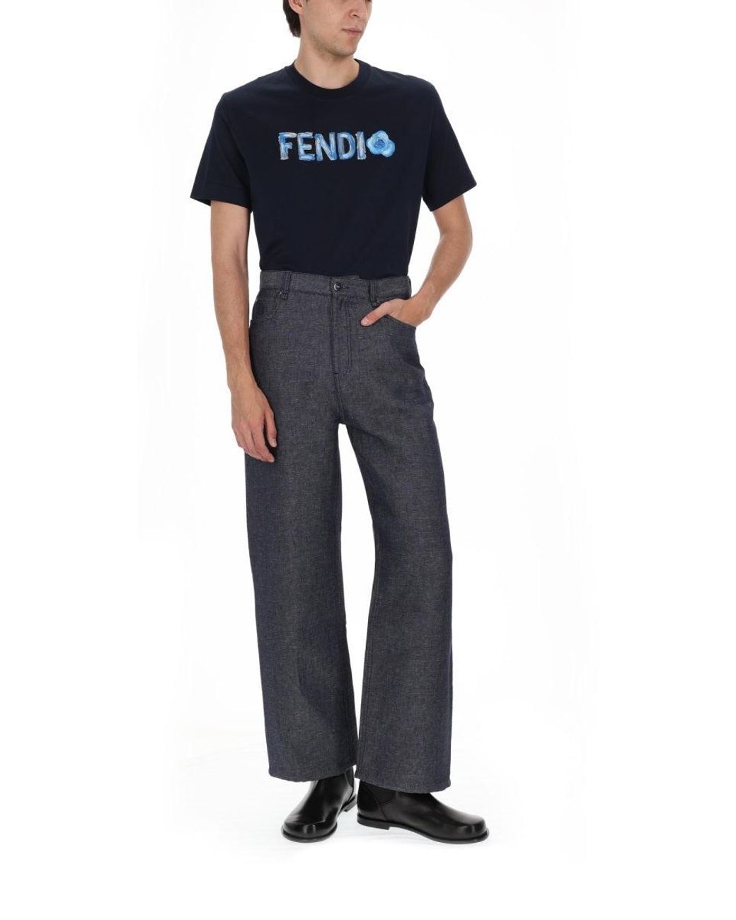 Fendi Blue Jeans Relaxed Fit for men