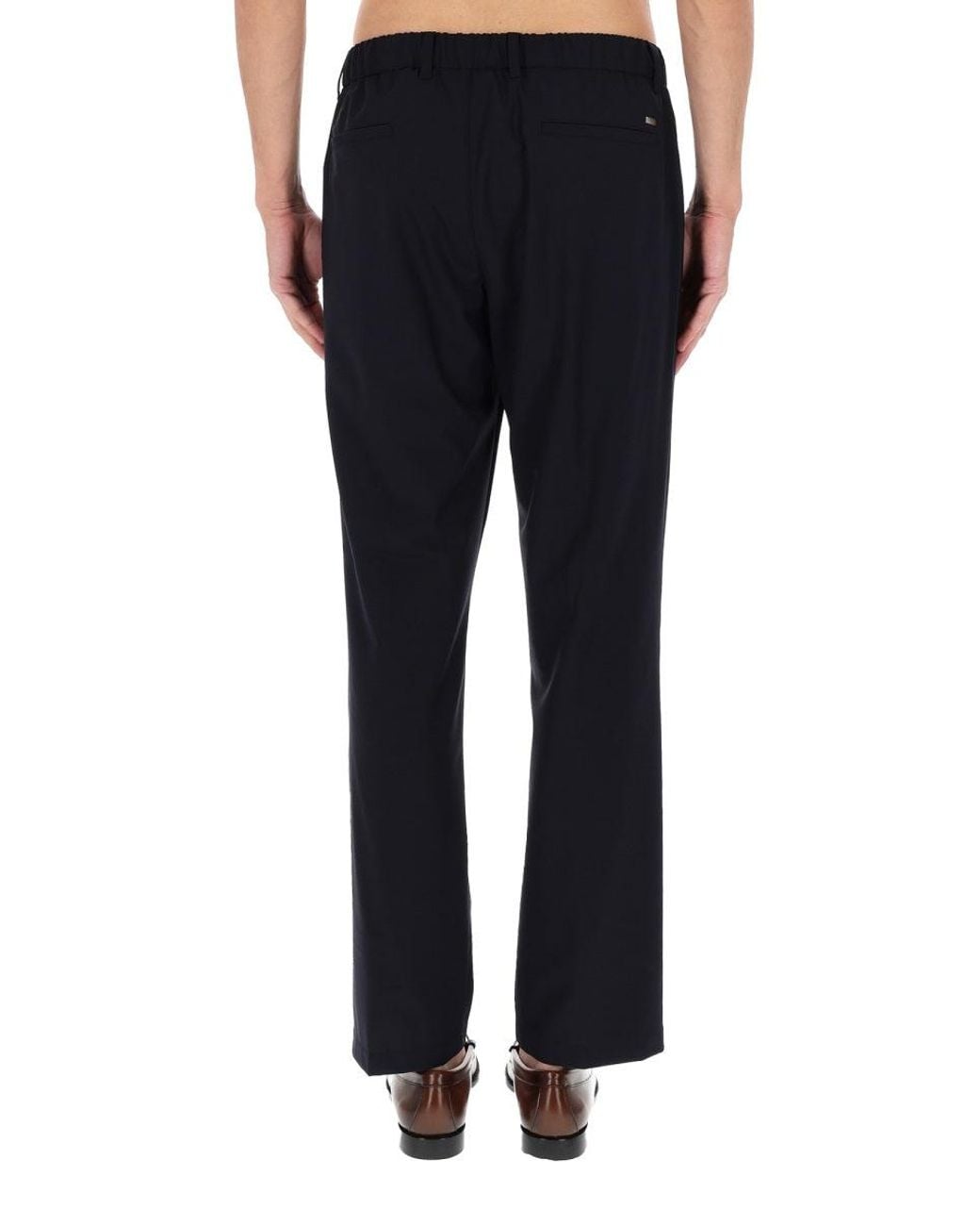 Herno Blue Wool Blend Pants for men