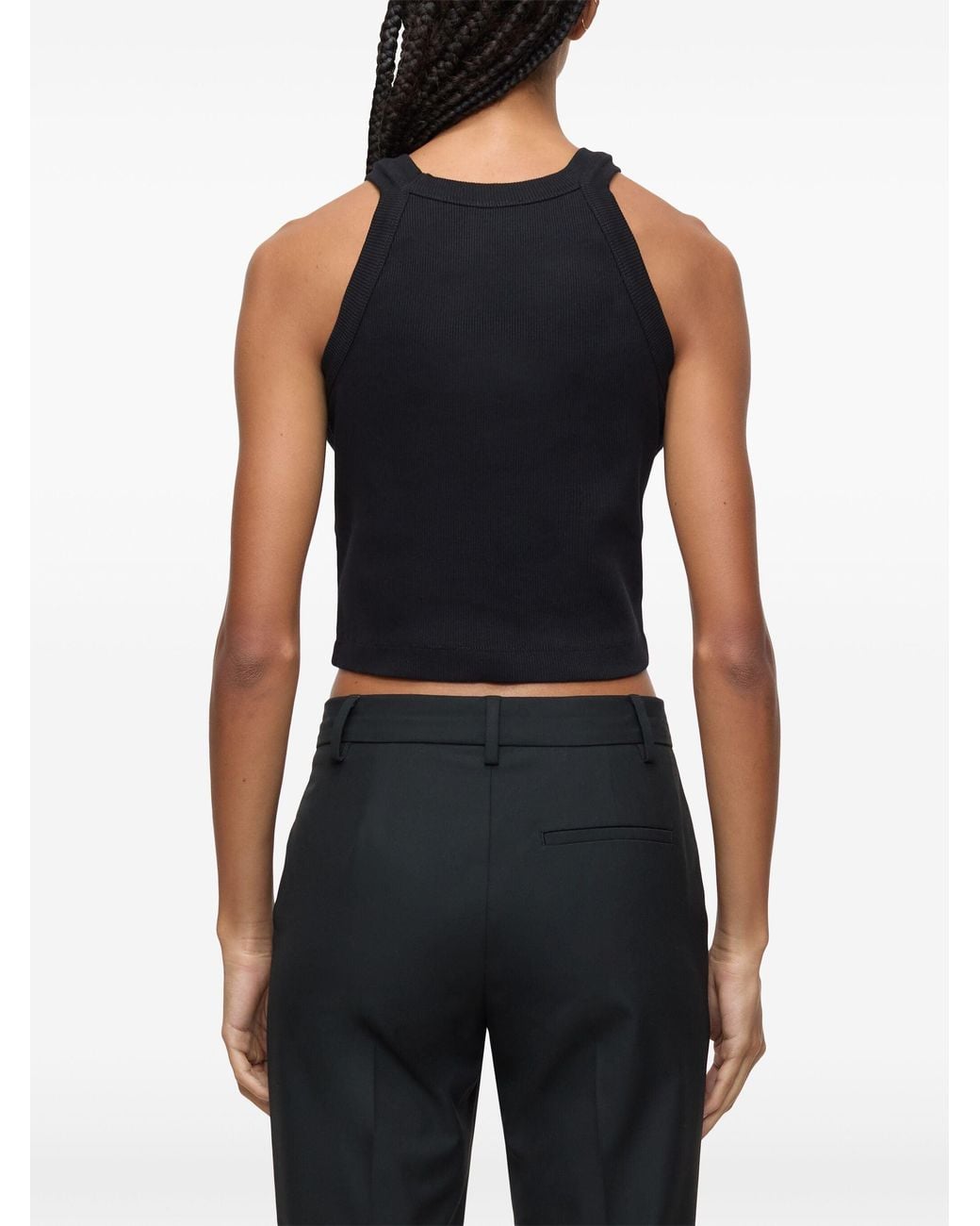 Closed Blue Cropped Tank Top