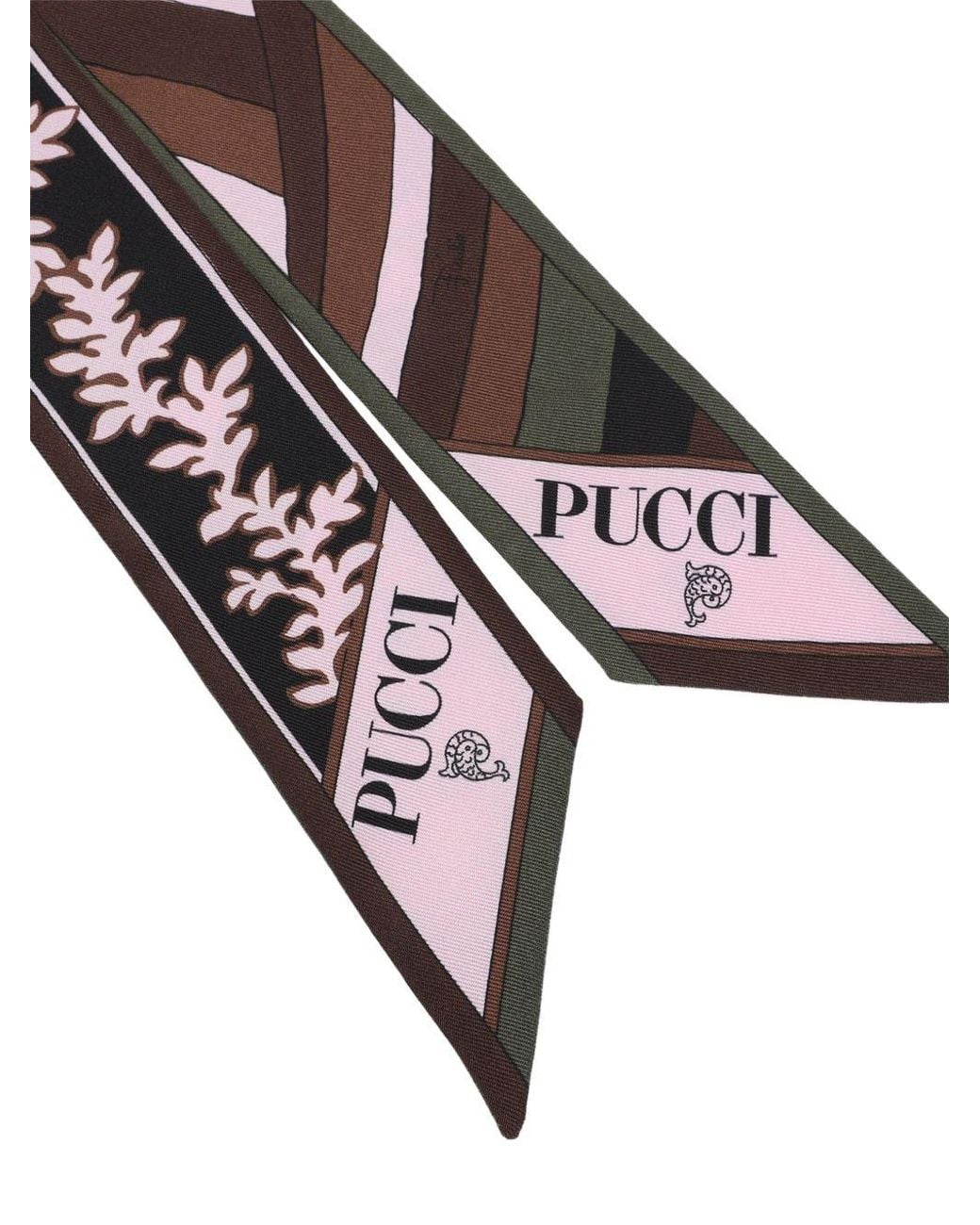 Emilio Pucci White Printed Silk Foulard