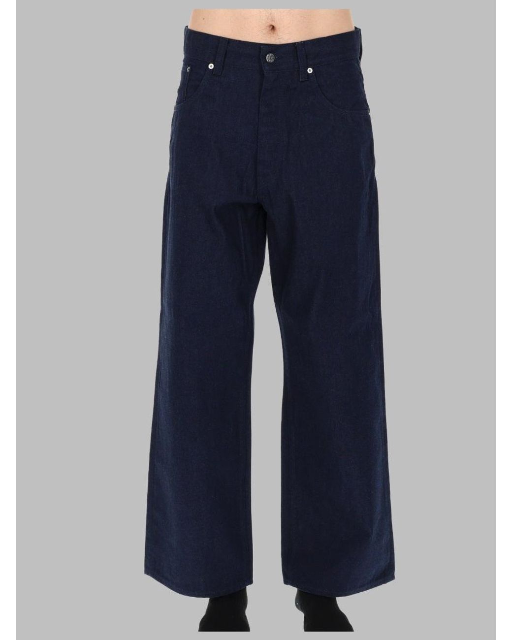 sunflower Blue Wide-Leg Cotton Jeans for men