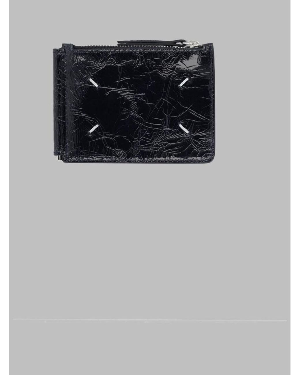 Maison Margiela Black Portafoglio A Pinza Four Stitches"