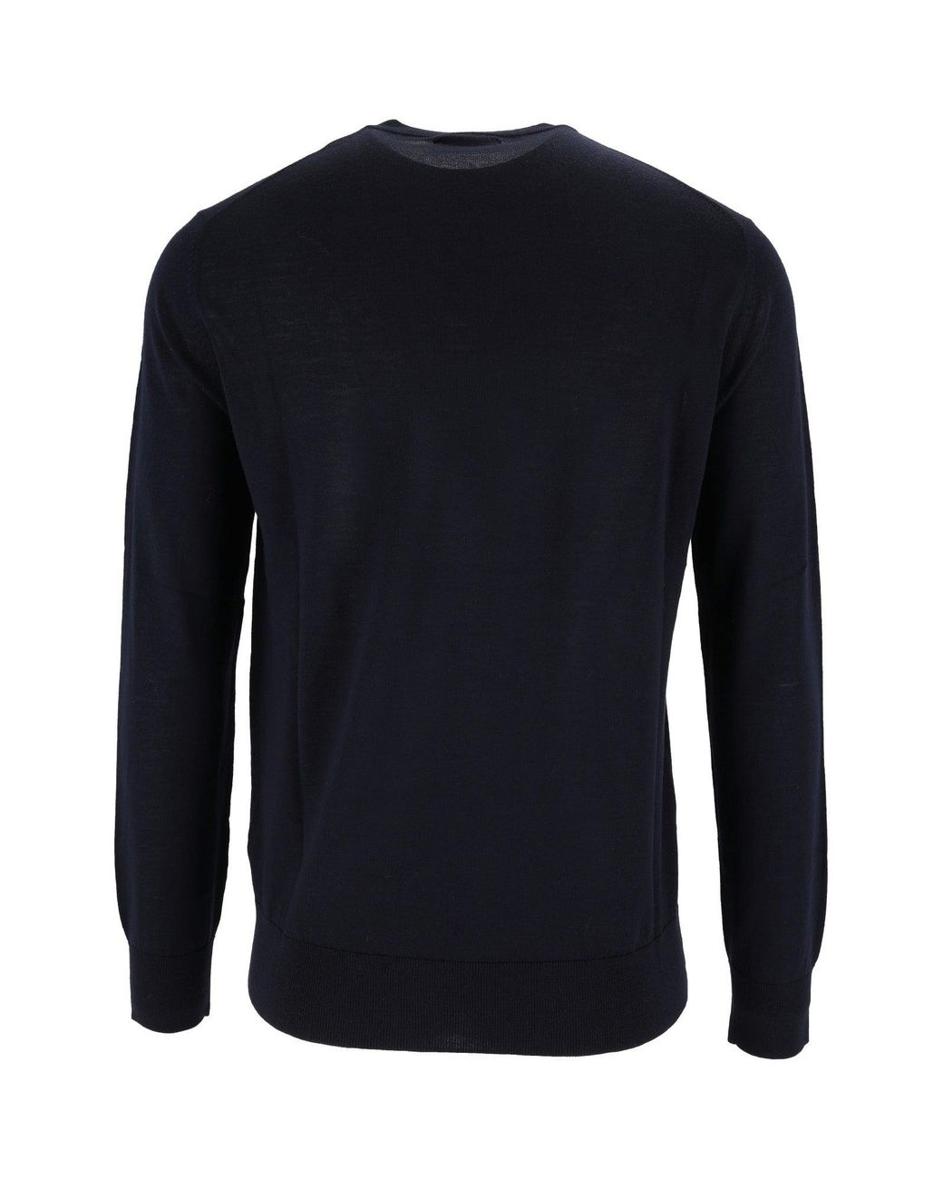 Ballantyne Blue Smooth Wool Round-Neck Sweater for men