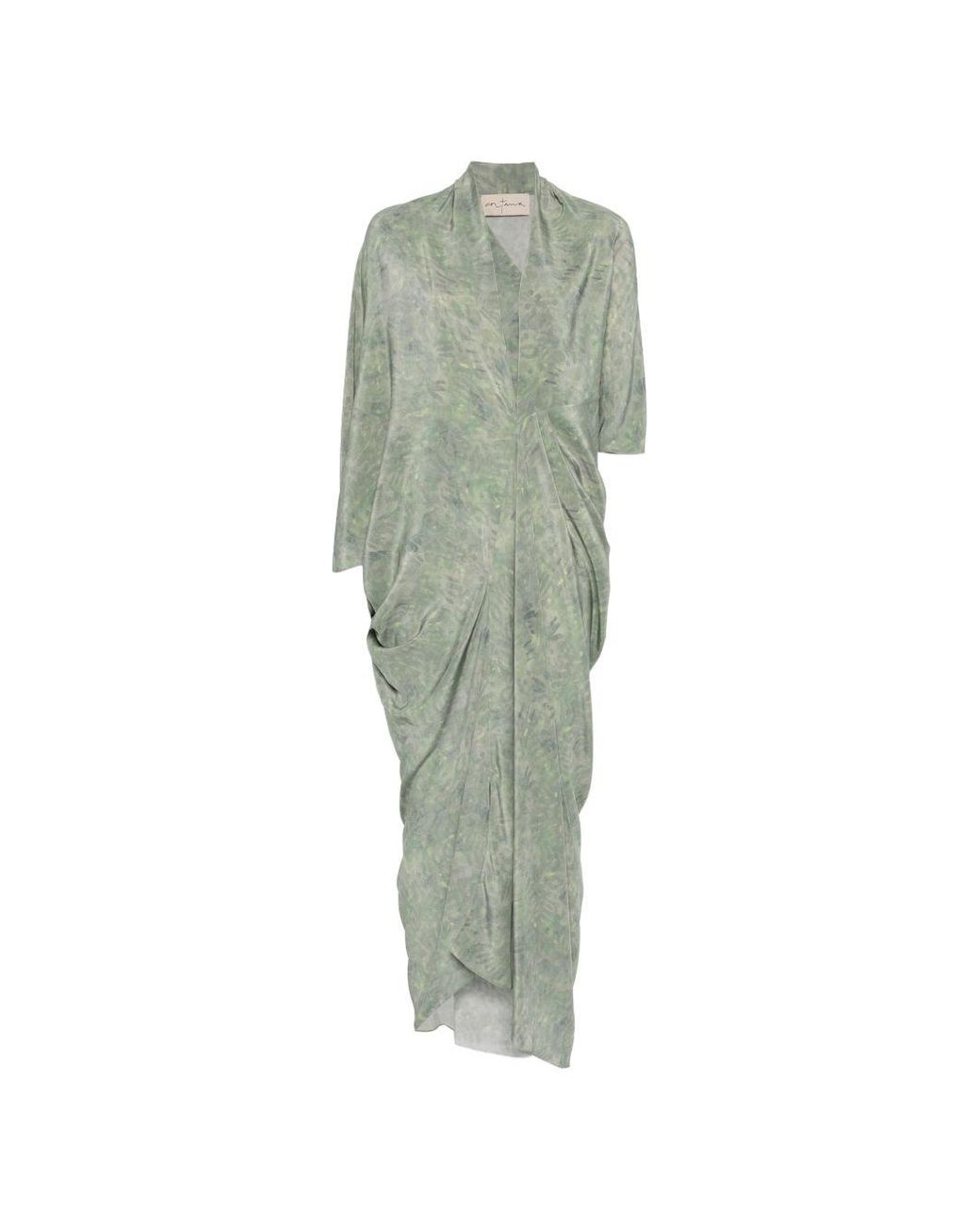 Cortana Green Mayu Silk Long Dress