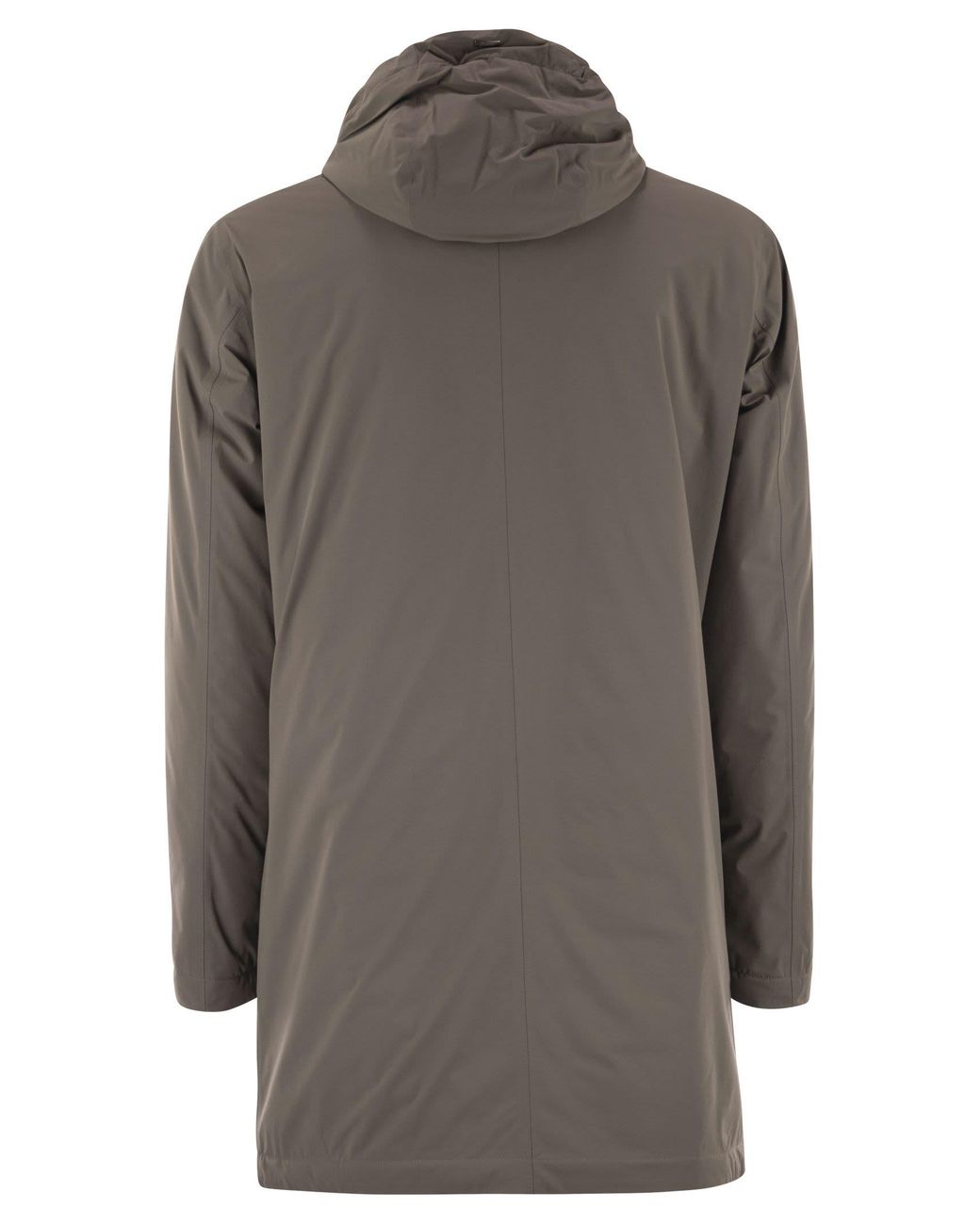 Herno Gray Long Nylon Jacket for men