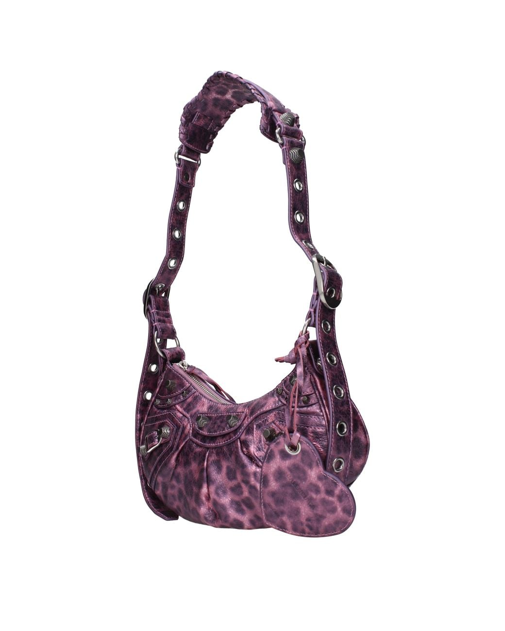 Balenciaga Purple Le Cagole Shoulder Bag Leather