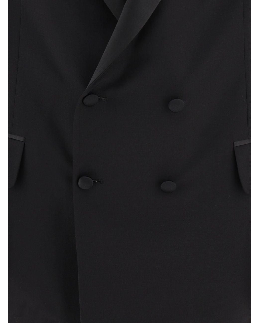 Bode Black Double-breasted Tuxedo Blazer for men