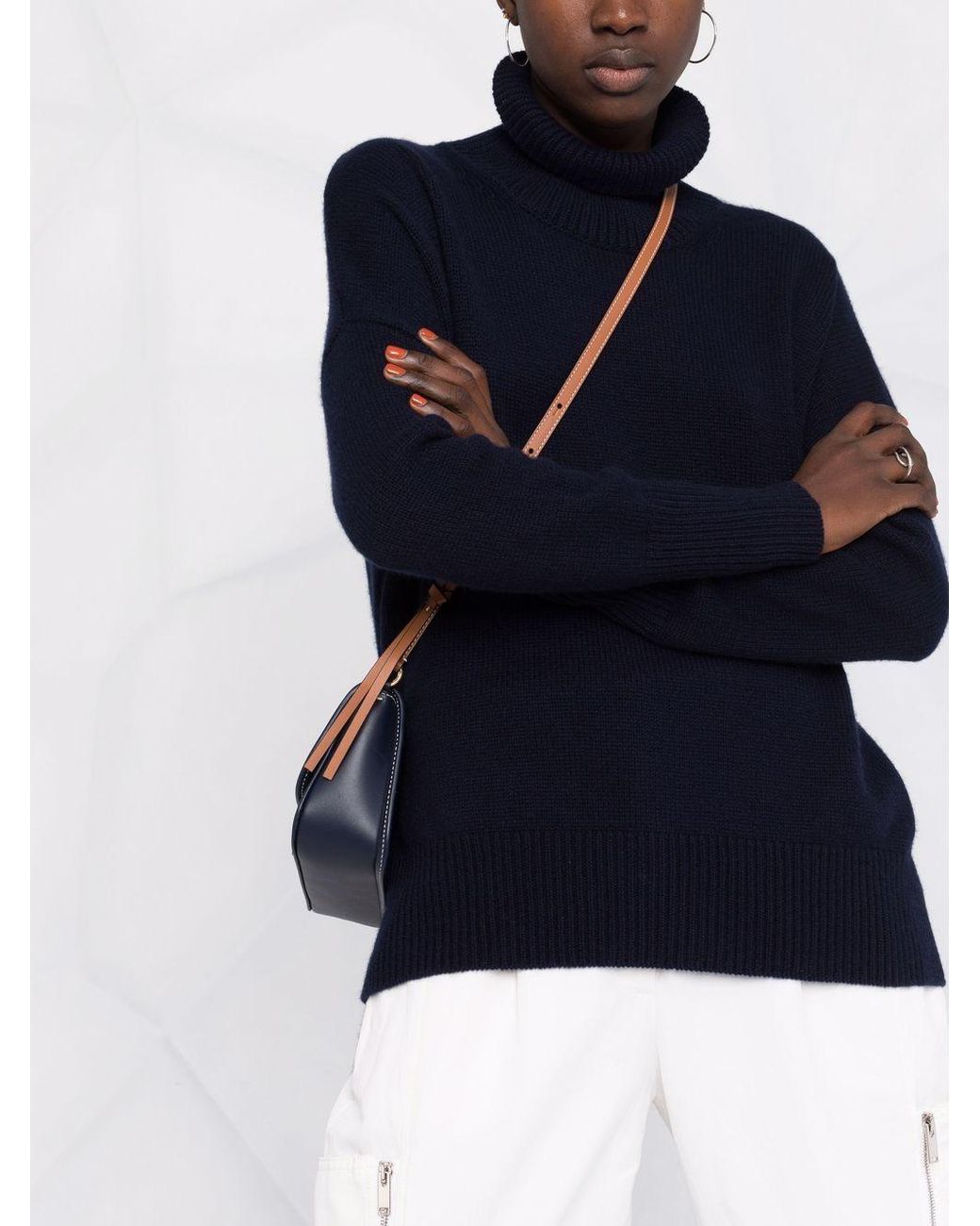 Lisa Yang Blue Heidi Cashmere Turtle Neck Jumper