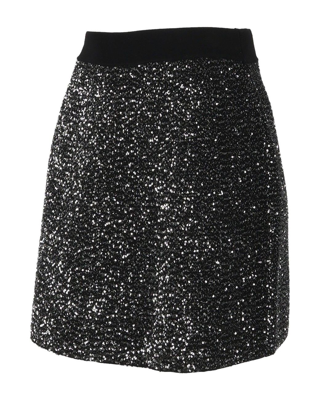 Elisabetta Franchi Black Sequined Textured Fitted Mini Skirt