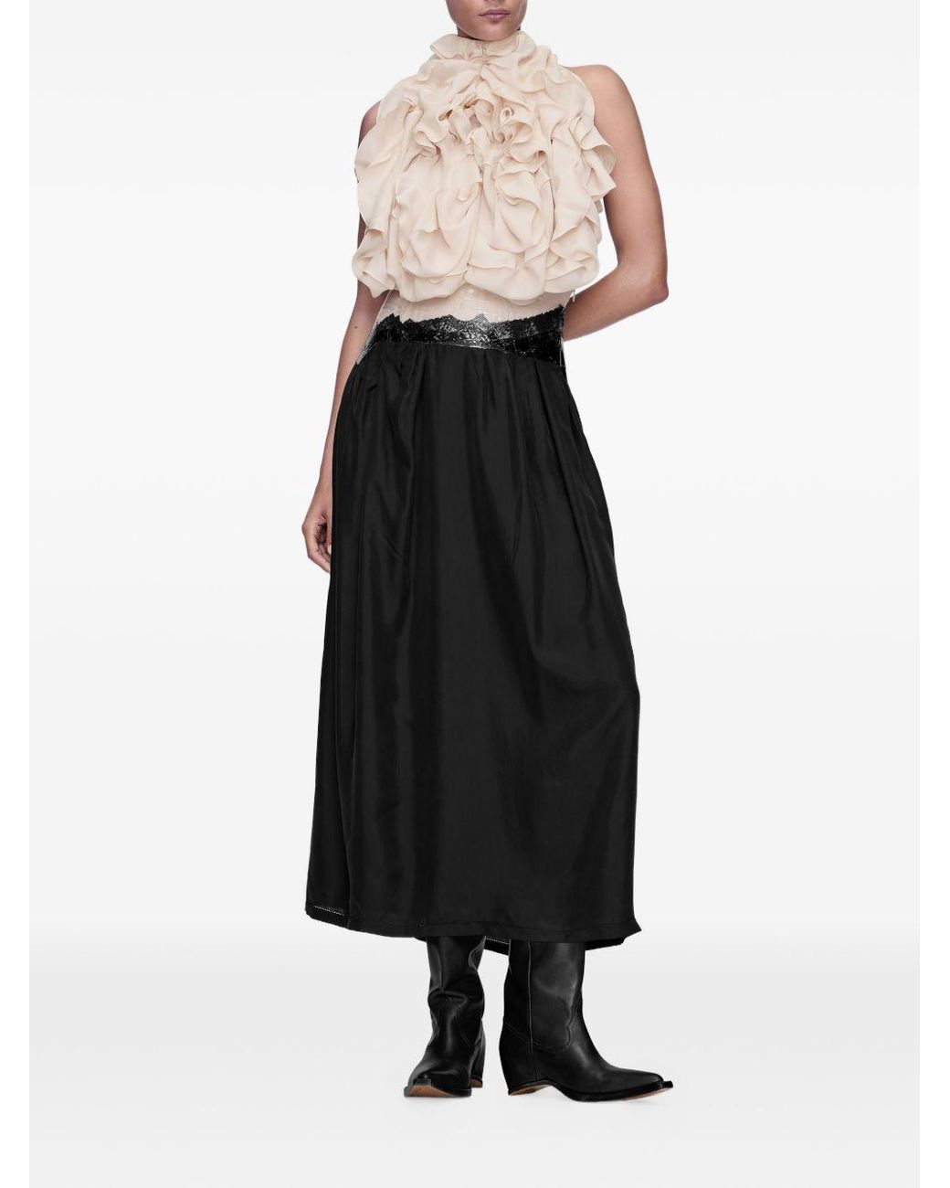 Maison Margiela Black Leather Western Boots