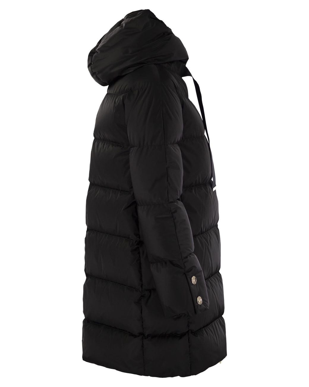 Herno Black Elegant A-Shape Down Hooded Jacket