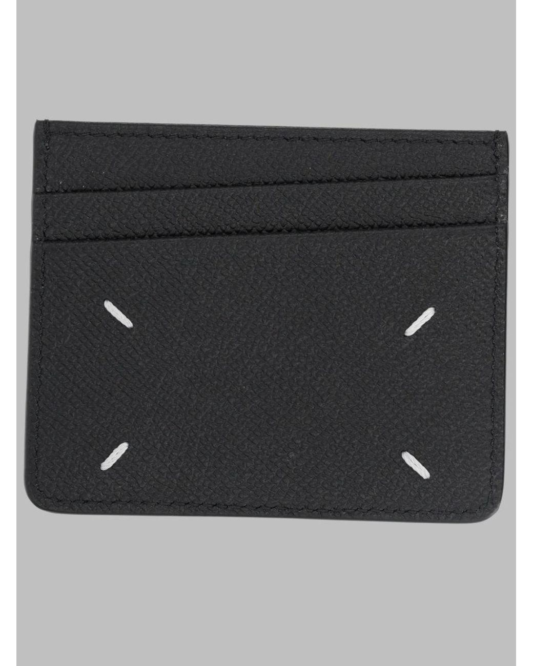 Maison Margiela Black Card Holder Slim Leather Wallets & Purses