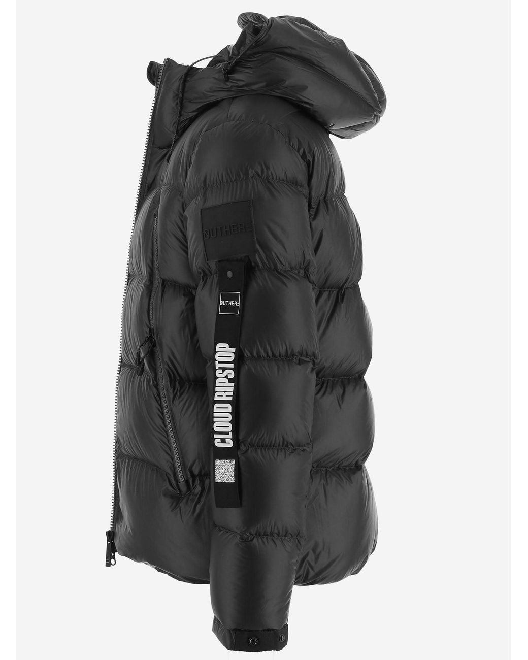 OUTHERE Black Quilted Nylon Down Jacket With Hood