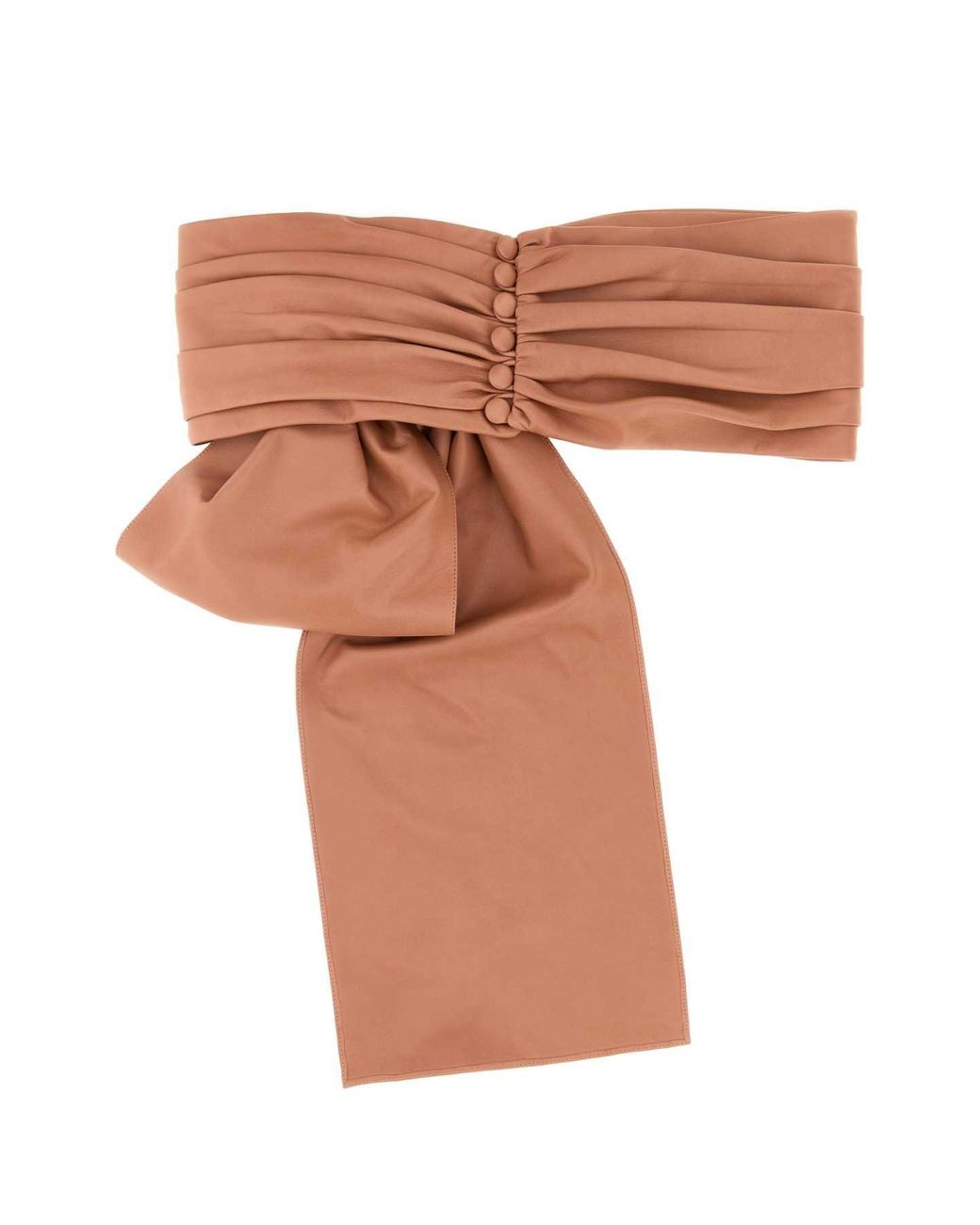 Chloé Brown Bow Solid Tie Belt