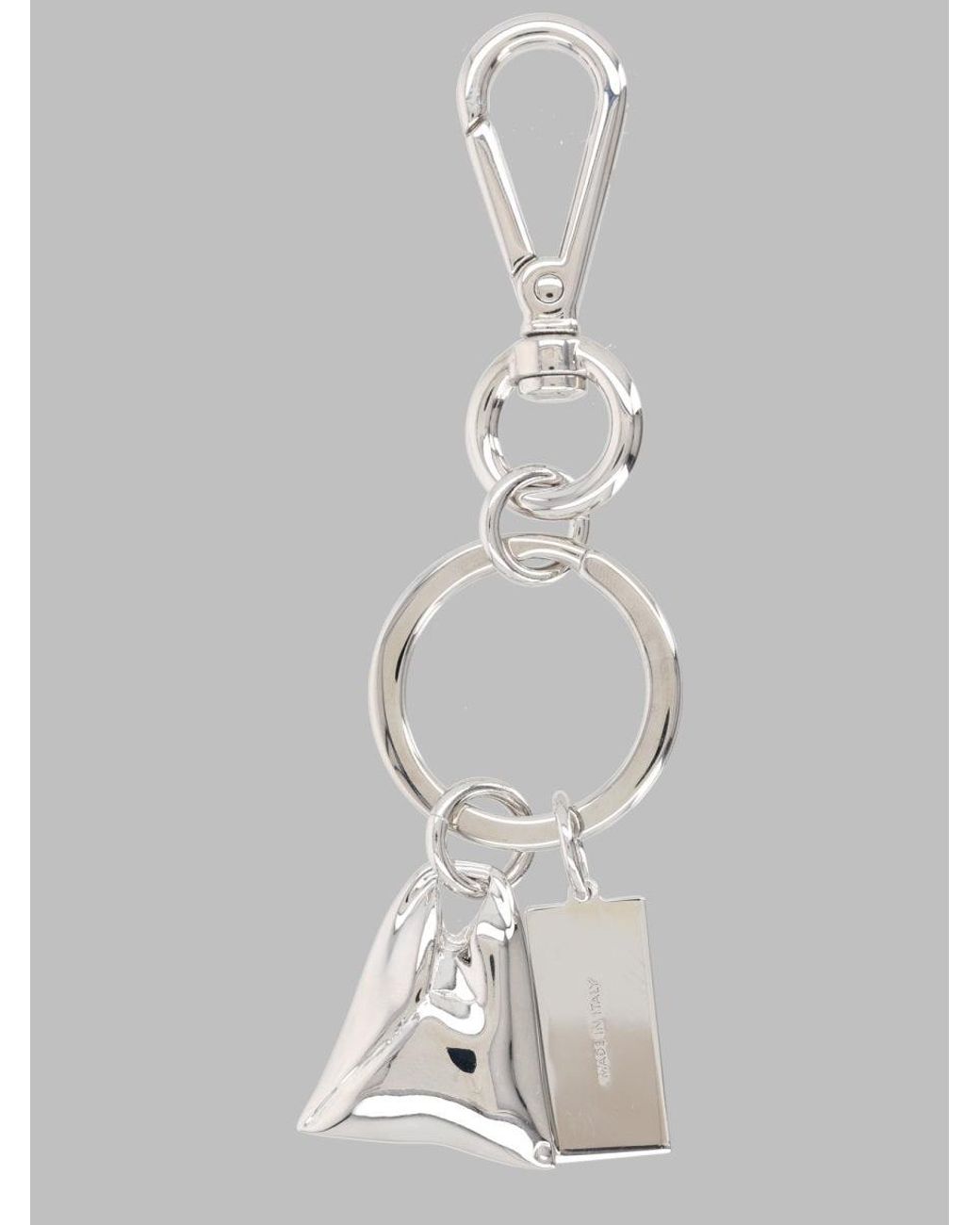MM6 by Maison Margiela White Key Holder Charm With Ring Detail