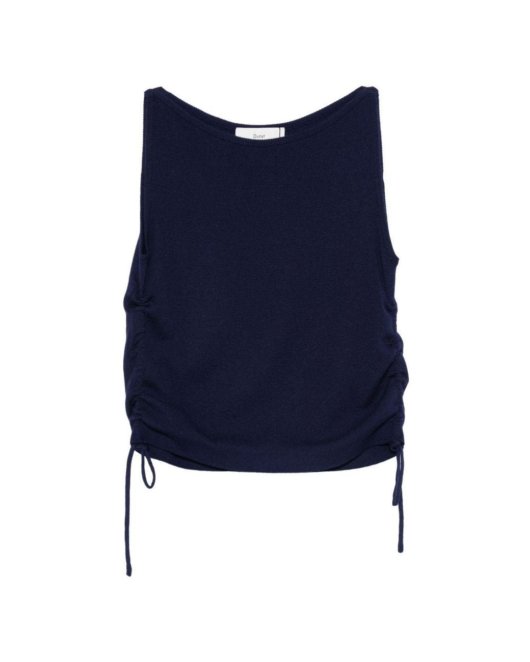 DUNST Blue Drawstring Boat Neck