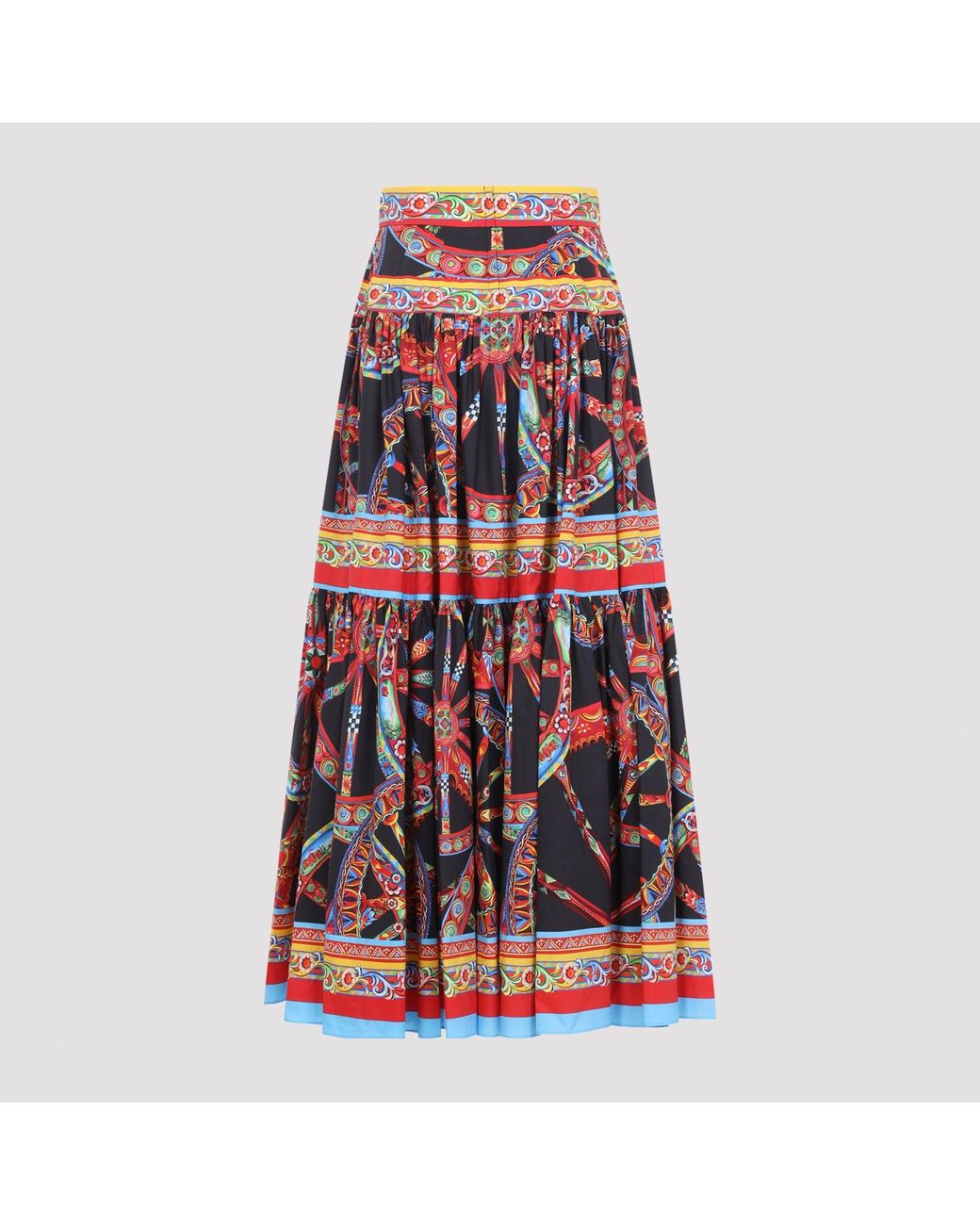Dolce & Gabbana Red Dolce & Gabbana Popeline Midi Carretto Skirt
