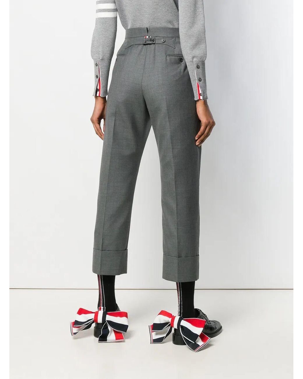 Thom Browne Klassieke Broek Met Rugband, Pasvorm 1 In Super 120's Keperstof in het Gray