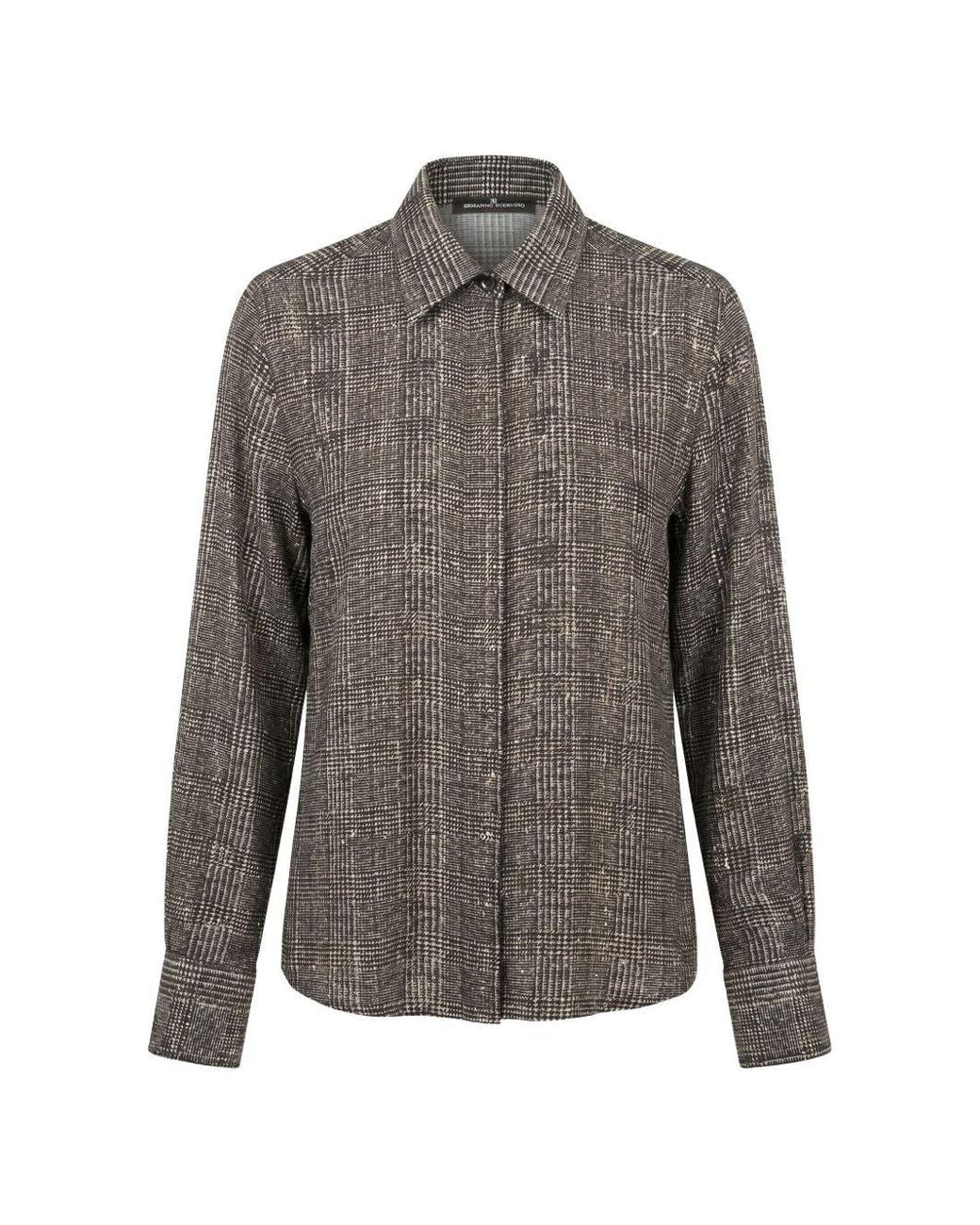 Ermanno Scervino Gray Sequined Shirt