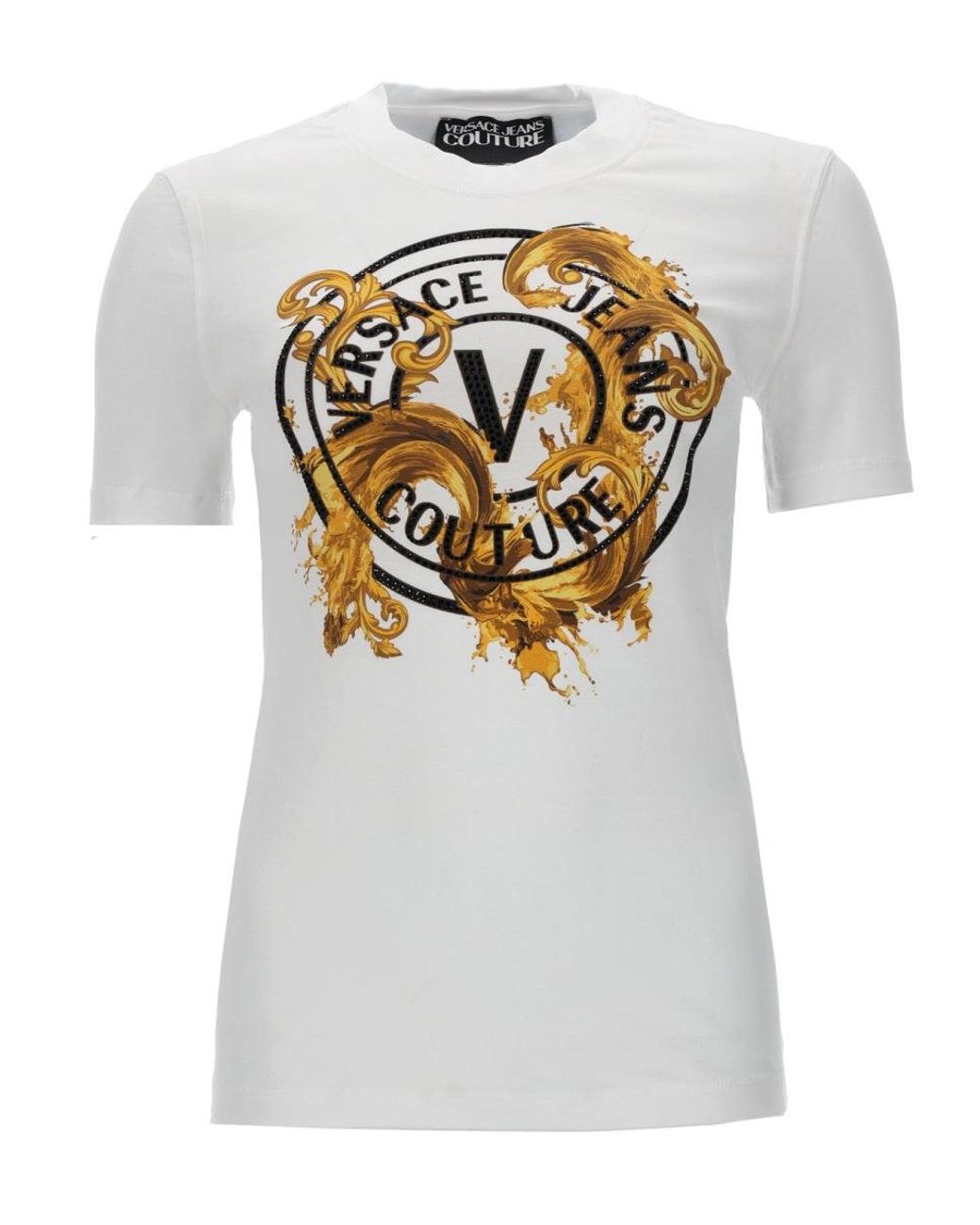 Versace Jeans Couture Gray T Shirt Con Stampa Logo