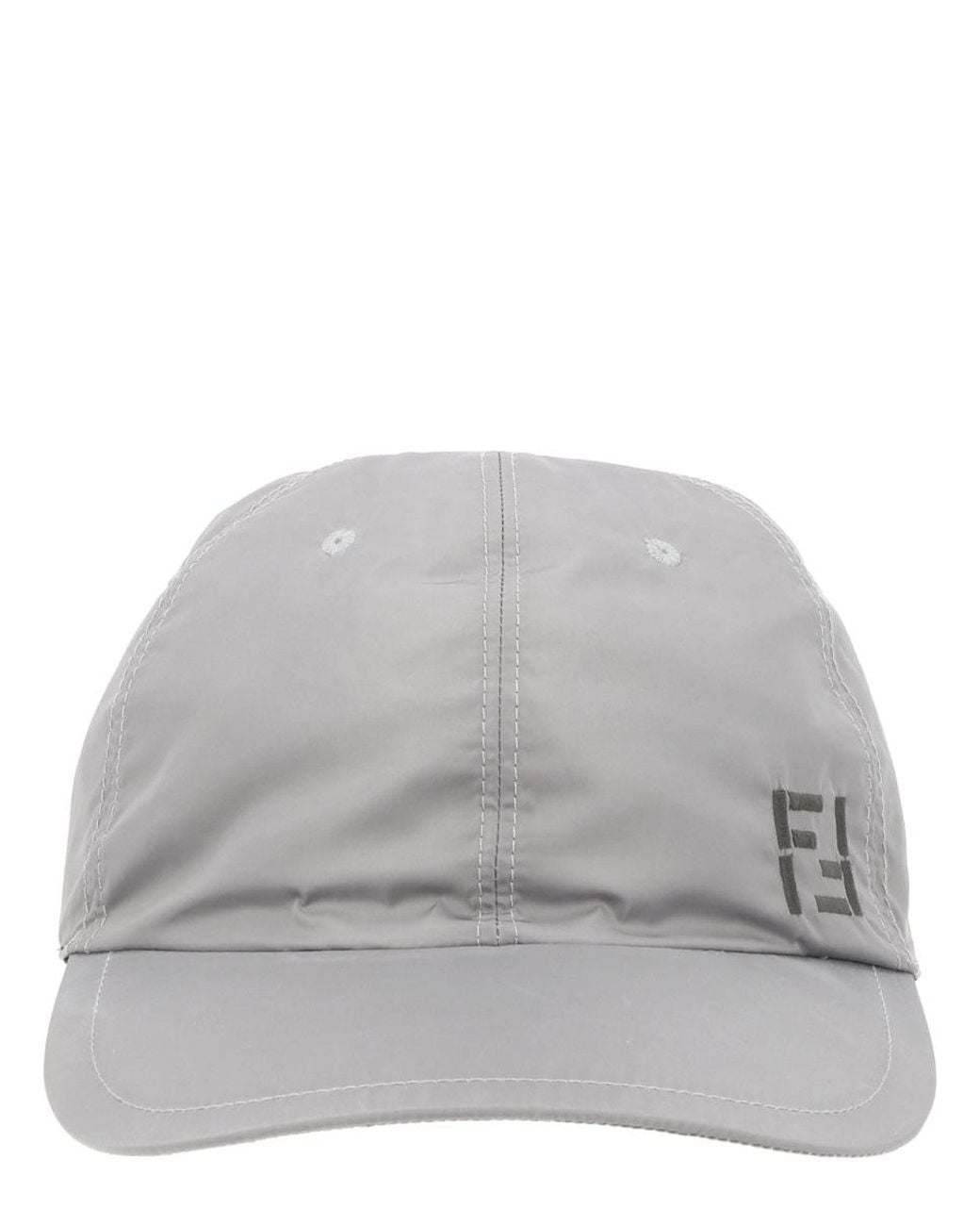 Fendi Gray Logo Baseball Cap