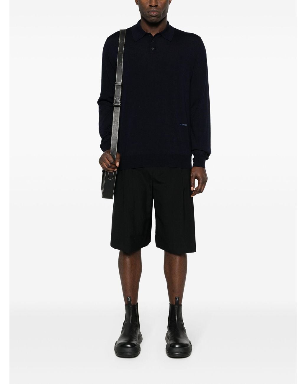 Lanvin Blue Merinos Polo Clothing for men