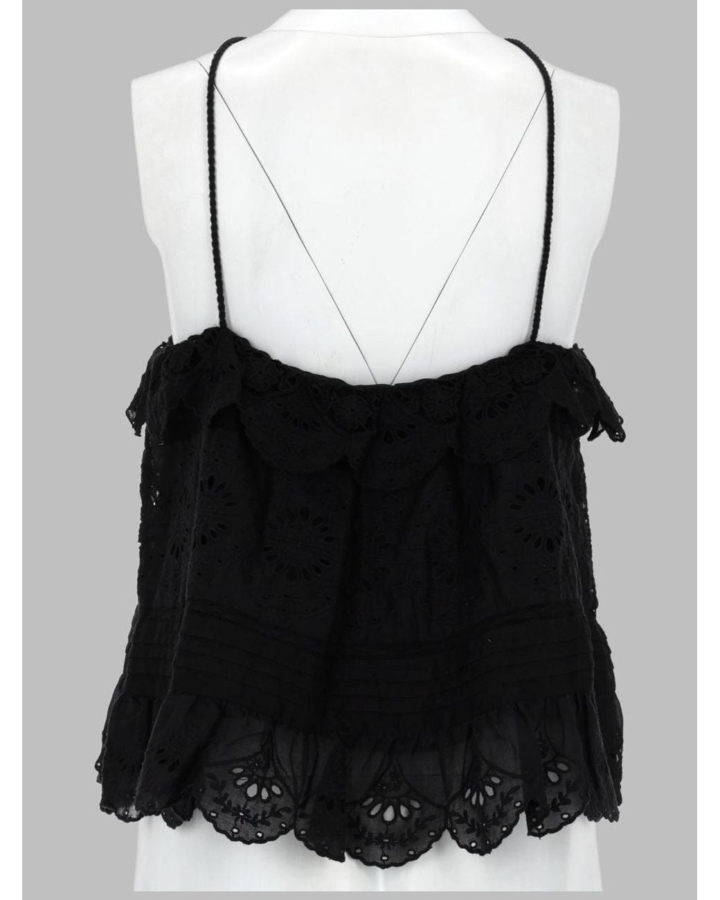 Isabel Marant Black Embroidered Eyelet Halter Top