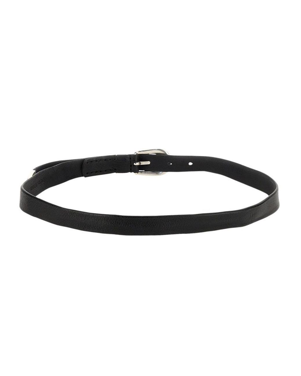 Our Legacy Black Textured Buckle Belt for men