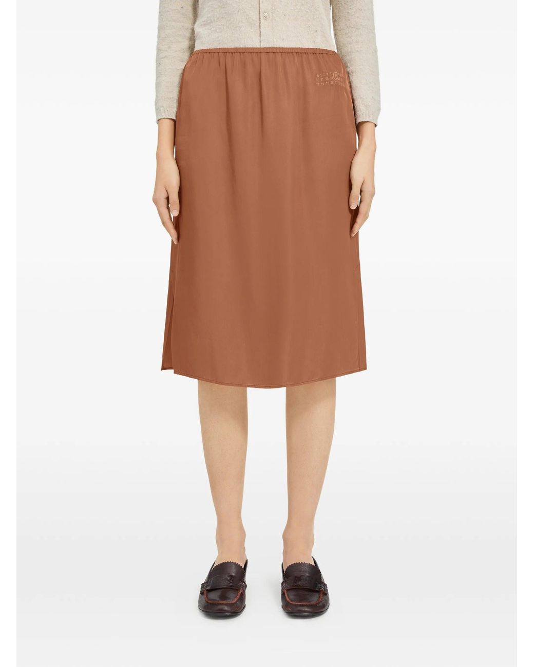 MM6 by Maison Margiela Brown Midi Skirt