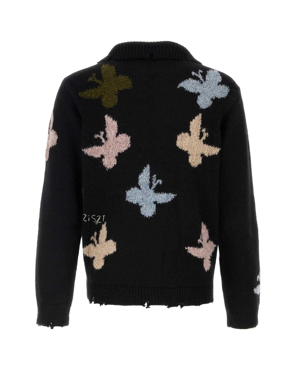 BAZISZT Black Bowrain Sweater for men