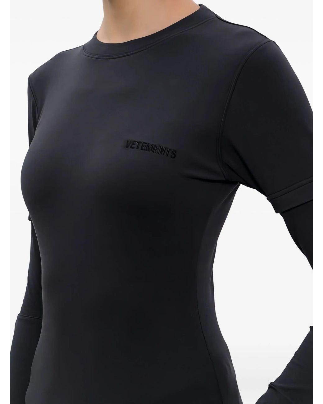 Vetements Black Logo Reworked Fitted Longsleeve