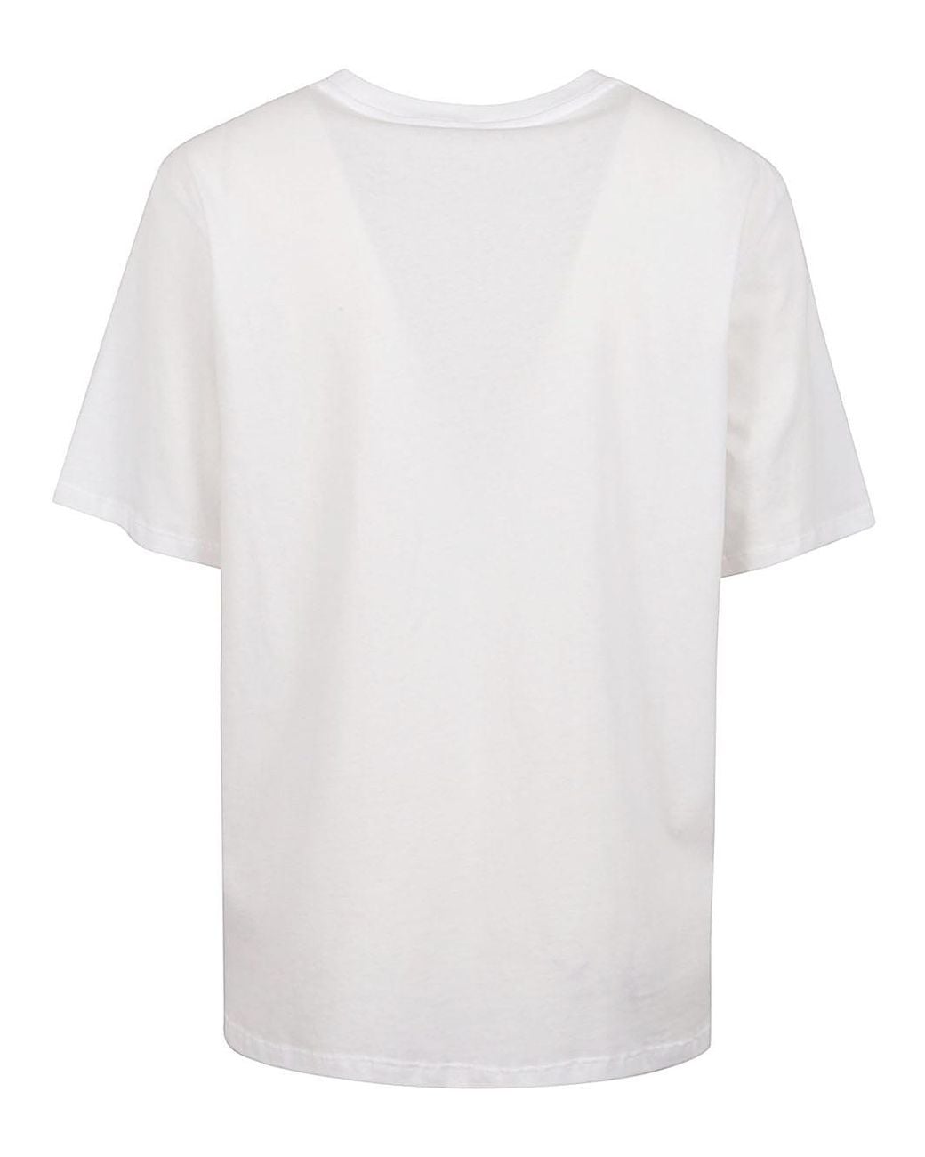 Majestic White Cotton Crewneck Top